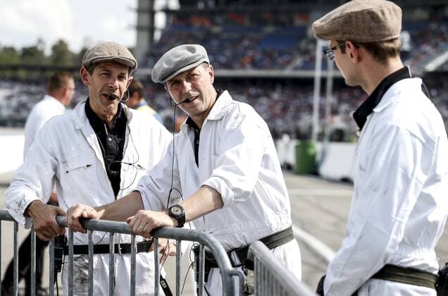 Formel 1, GP Deutschland, Mercedes im Retro-Design Motorsports: FIA Formula One World Championship, WM, Weltmeisterschaft 2019, Grand Prix of Germany, Matt Deane (GBR, Mercedes AMG Petronas Motorsport), Hockenheim Germany