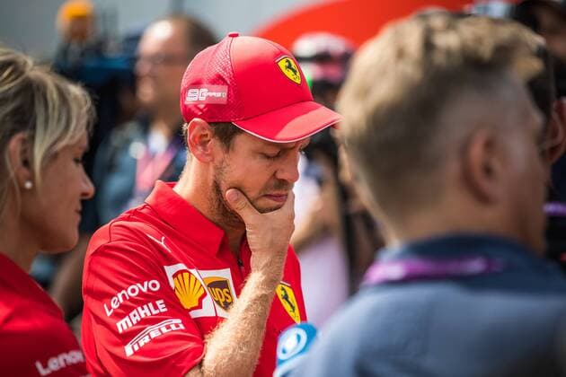 Sebastian Vettel Scuderia Ferrari Mission Winnow disappointed after his retirement, Mercedes Benz Grand Prix of Germany 2019, Motorsport, Formula 1, 27 07 2019, Mercedes Benz Grand Prix of Germany 2019, Motorsport, Formula 1, 27 07 2019 Hockenheim Copyright: xEIBNER AlexanderxNeisx EP_ANS