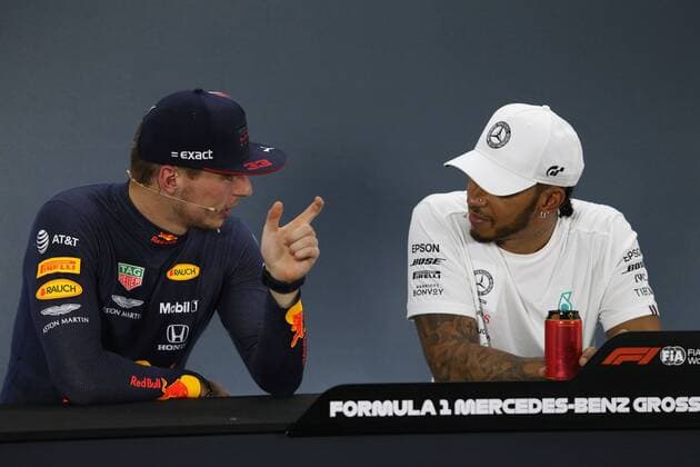 Photo4 LaPresse 27 07 2019 Hockenheim, Germany Grand Prix Formula One Germany 2019 In the pic: Max Verstappen (NED) Red Bull Racing RB15 and Lewis Hamilton (GBR) Mercedes AMG F1 W10  Copyright: xPhoto4 LaPressex