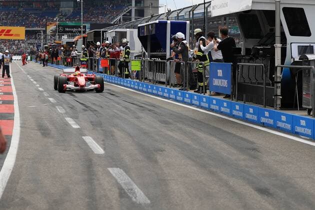 27th July 2019, Hockenheimring, Hockenheim, Germany; Formula 1 Mercedes-Benz German Grand Prix; Qualification; Mick Schumacher drives his fathers F2004  ActionPlus12156746 Octane