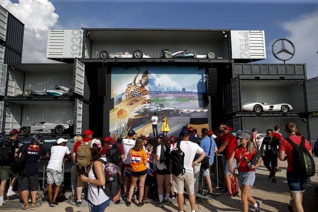 Motorsports: FIA Formula One World Championship, WM, Weltmeisterschaft 2019, Grand Prix of Germany, F1 Paddock, Mercedes Display Hockenheim Germany