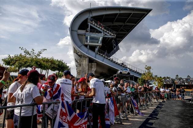 Motorsports: FIA Formula One World Championship, WM, Weltmeisterschaft 2019, Grand Prix of Germany, F1 Paddock, Mercedes Display Hockenheim Germany