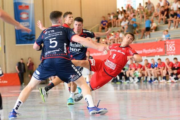 Max Oehler SG BBM Bietigheim 9 Handball , men , preparation , tournament, Altensteig , S Cup , 27 07 2019, photo TBaur Eibner S Cup SG H2Ku Herrenberg SG BBM Bietigheim Altensteig Copyright: xEIBNER TobiasxBaurx EP_TBR