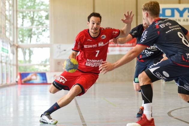 Dominik Claus SG BBM Bietigheim 7 Handball , men , preparation , tournament, Altensteig , S Cup , 27 07 2019, photo TBaur Eibner S Cup SG H2Ku Herrenberg SG BBM Bietigheim Altensteig Copyright: xEIBNER TobiasxBaurx EP_TBR