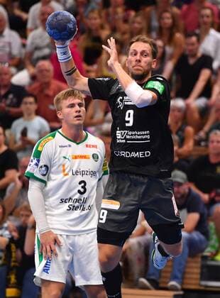 at Ball Julius Dierberg Dresden , behind Franz Semper Leipzig , HC Elbflorenz Dresden vs. SC DHfK Leipzig, test match, friendly match, handball, 2 League of Men, 2 Bundesliga, season 2019 2020, Dresden, BallsportARENA Dresden, 27 07 2019,