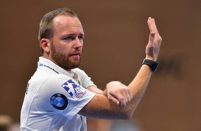 Coach Andre Haber Leipzig , HC Elbflorenz Dresden vs. SC DHfK Leipzig, test match, friendly match, handball, 2 League of Men, 2 Bundesliga, season 2019 2020, Dresden, BallsportARENA Dresden, 27 07 2019,
