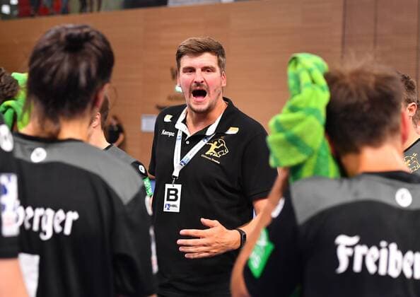 Coach Rico Göde Dresden, HC Elbflorenz Dresden vs. SC DHfK Leipzig, test match, friendly match, handball, 2 League of Men, 2 Bundesliga, season 2019 2020, Dresden, BallsportARENA Dresden, 27 07 2019,