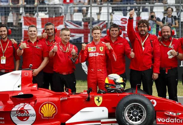Sport Themen der Woche KW30 Sport Bilder des Tages Motorsports: FIA Formula One World Championship, WM, Weltmeisterschaft 2019, Grand Prix of Germany, Mick Schumacher (GER) with the Ferrari F2004 of his father Michael Schumacher Hockenheim Germany