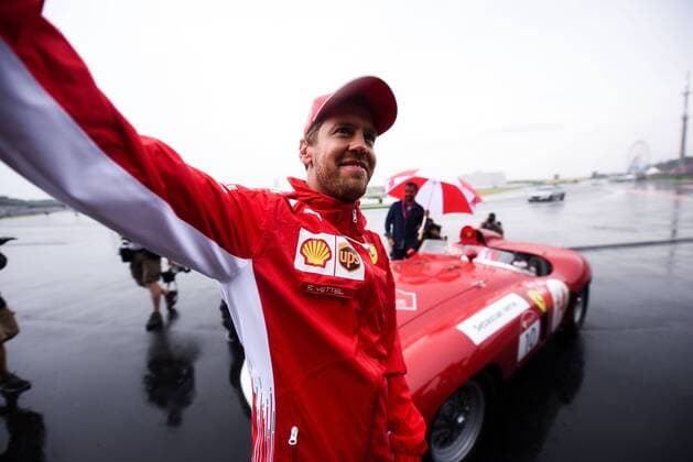 28 07 2019, xpsx, Motorsport FIA Formula 1, Mercedes Benz German Grand Prix 2019 Race v l Sebastian Vettel Scuderia Ferrari Mission Winnow 5 GER , Driver Parade Hockenheim
