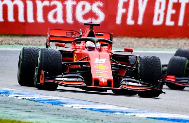 28 07 2019, xpsx, Motorsport FIA Formula 1, Mercedes Benz Grand Prix of Germany 2019 race v l Sebastian Vettel Scuderia Ferrari Mission Winnow 5 GER Hockenheim