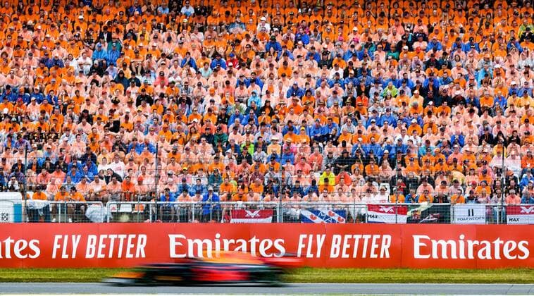 28 07 2019, xpsx, Motorsport FIA Formula 1, Mercedes Benz Grand Prix of Germany 2019 Race v l Max Verstappen Aston Martin Red Bull Racing 33 NED , Fans, Holland, Netherlands Hockenheim