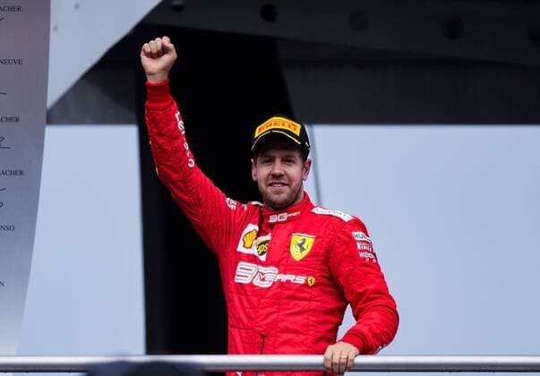 28 07 2019, xpsx, Motorsport FIA Formula 1, Mercedes Benz Grand Prix of Germany 2019 Race v l Jubilation Sebastian Vettel Scuderia Ferrari Mission Winnow 5 GER Hockenheim