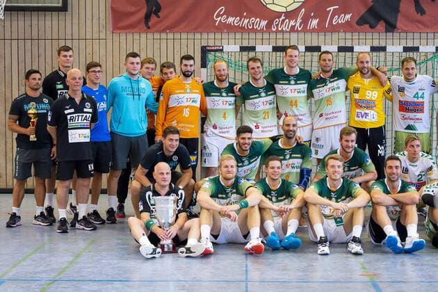Altensteig, Germany 28 July 2019 HBL S Cup 19 20 FA Göppingen vs HSG Wetzlar the team of HSG Wetzlar Altensteig Eichwaldhalle Baden Württemberg Germany