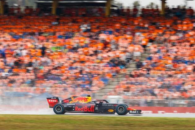 Max Verstappen Aston Martin Red Bull Racing with his car on the track in front of his fans on the grandstand, Mercedes Benz Grand Prix of Germany 2019, Motorsport, Formula 1, 28 07 2019, Mercedes Benz Grand Prix of Germany 2019, Motorsport, Formula 1, 28 07 2019 Copyright: xEIBNER AlexanderxNeisx EP_ANS