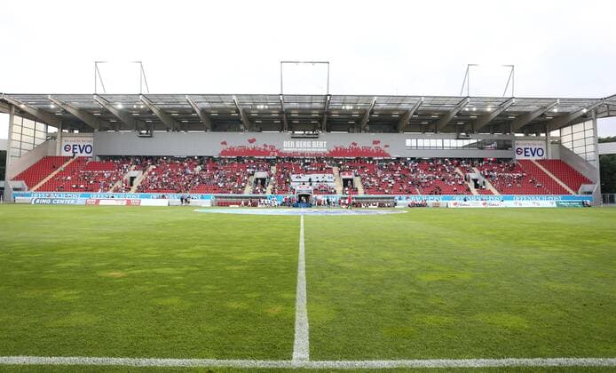 29 07 2019, xcex, GER, Offenbach am Main, Sparda Bank Hessen Stadion Regionalliga Südwest Saison 2019 2020 Kickers Offenbach OFC against SSV Ulm Main Tribune Sparda Bank Hessen Stadion