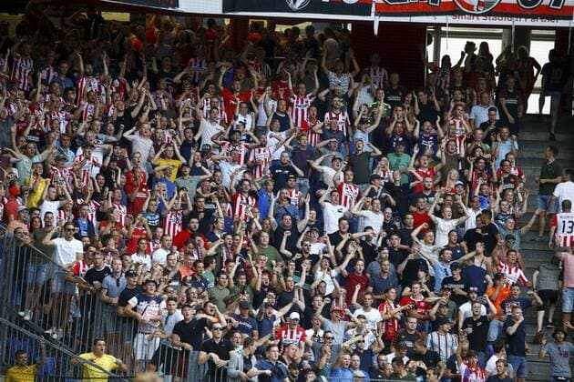 30 07 2019 Basel , Football Men UEFA Champions League Qualification Season 2019 2020 FC Basel PSV Eindhoven Im Bild Eindhofen Fans create mood Action
