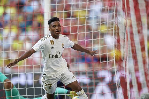 July 30, 2019, Munich, Germany: Rodrygo of Real Madrid celebrates after scoring his sides first goal during the Audi cup 2019 semi final match between Real Madrid and Tottenham Hotspur at Allianz Arena on July 30, 2019 in Munich, Germany. Real Madrid v Tottenham Hotspur - Audi Cup 2019 Semi Final  - ZUMAn230 20190730_zaa_n230_204 Copyright: xJosexBretonx