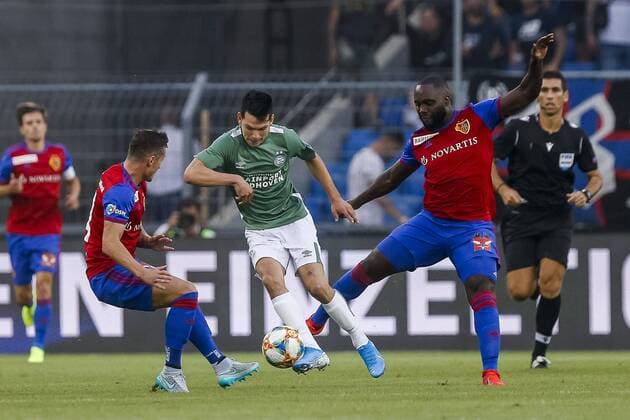 BASEL, 30-07-2019, St. Jakob-Park, Champions League third preliminary round season 2019-2020. Basel - PSV. PSV player Hirving Lozano. Basel - PSV  x4009288x Copyright:
