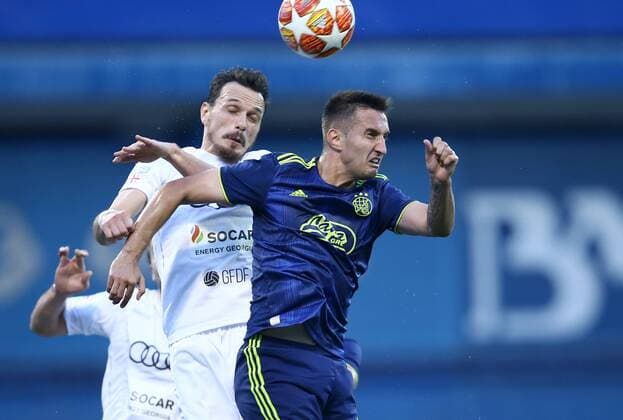 UEFA Champions League - Second Qualifying round 2nd leg - GNK Dinamo vs FC Saburtalo 30.07.2019., Zagreb, Croatia - 2nd leg of Second Qualifying round of UEFA Champions League between GNK Dinamo and FC Saburtalo at Maksimir Stadium. Dino Peric, Dachi Tsnobiladze  IgorxSoban PIXSELL