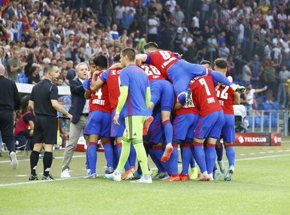 30 07 2019 Basel , Football Men UEFA Champions League Qualification Season 2019 2020 FC Basel PSV Eindhoven In picture Cheering goal FC Basel Action