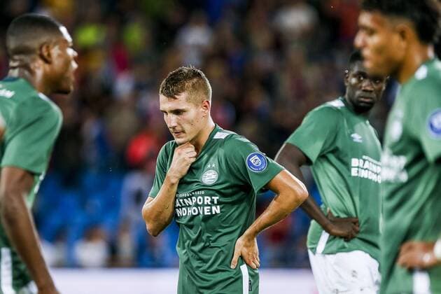 BASEL, 30-07-2019, St. Jakob-Park, Champions League third preliminary round season 2019-2020. Basel - PSV. PSV player Sadilek, disappointment after losing Basel - PSV  x4009731x Copyright:
