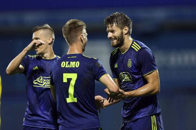 UEFA Champions League - Second Qualifying round 2nd leg - GNK Dinamo vs FC Saburtalo 30.07.2019., Zagreb, Croatia - 2nd leg of Second Qualifying round of UEFA Champions League between GNK Dinamo and FC Saburtalo at Maksimir Stadium. Bruno Petkovic, Dani Olmo  LukaxStanzl PIXSELL