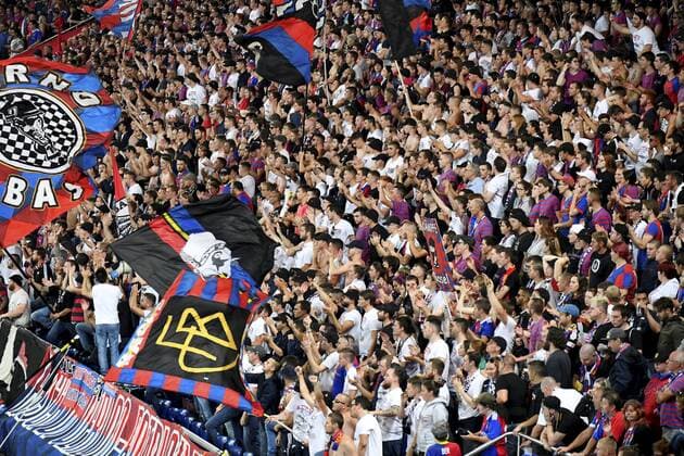 30 07 2019 Basel , Football Men UEFA Champions League Qualification Season 2019 2020 FC Basel PSV Eindhoven Im Bild FC Basel Fans celebrate Action