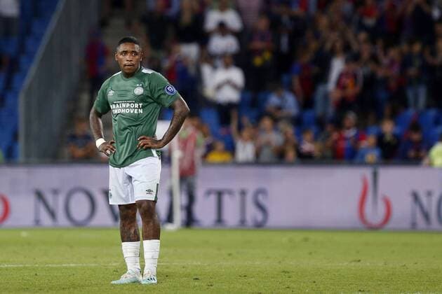 BASEL, 30-07-2019, St. Jakob-Park, Champions League third preliminary round season 2019-2020. Basel - PSV. PSV forwarder Steven Bergwijn dejected after the game Basel - PSV (2-1). Basel - PSV  x4009937x Copyright: