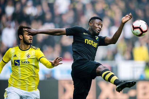 190731 Chinedu Obasi of AIK during the UEFA Champions League qualifying match between AIK and Maribor on July 31, 2019 in Stockholm Photo Jesper Zerman BILDBYRAN Cop 234 Fotboll Football UEFA Champions League 2019 2020 Champions League qualification CL AIK Maribor,  Copyright: JESPERxZERMAN BB190731JZ018