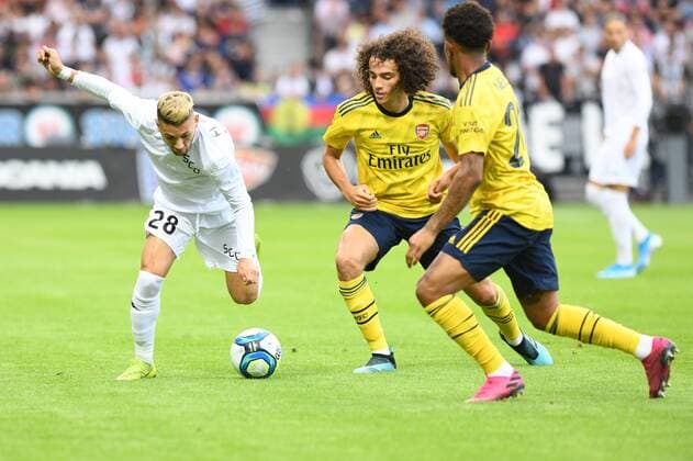 Farid El Melali (Angers SCO), Matteo Guendouzi (Arsenal) FOOTBALL : Angers SCO vs Arsenal - Amical- 31 07 2019 RonanHoussin Panoramic 
