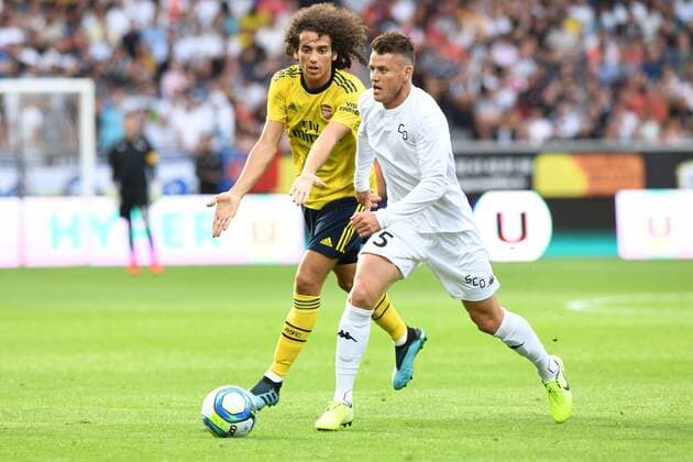 Thomas Mangani (Angers SCO), Matteo Guendouzi (Arsenal) FOOTBALL : Angers SCO vs Arsenal - Amical- 31 07 2019 RonanHoussin Panoramic 
