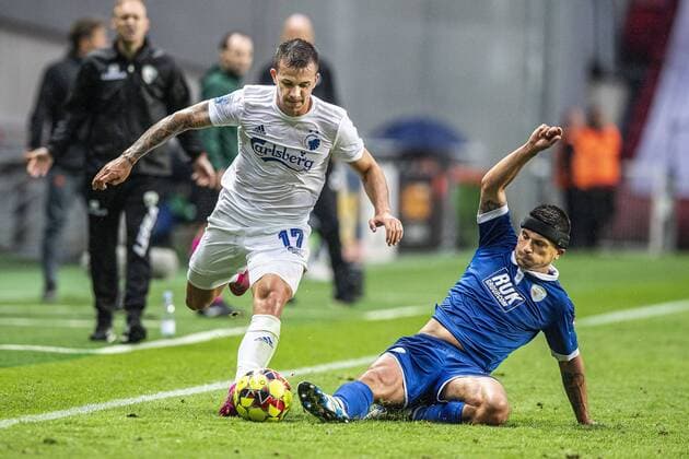 Karlo Bartolec 17, FC Copenhagen and Adrian Cieslewicz 11, The New Saints FC during the match in the Champions League Qualifier between FC Copenhagen and The New Saints FC in the Park on Wednesday 31 July 2019, Copenhagen Denmark,  Copyright: AndersxKjaerbyex-xRitzauxScanpix AndersxKjaerbyex cop101 spdk20190731-204620-L