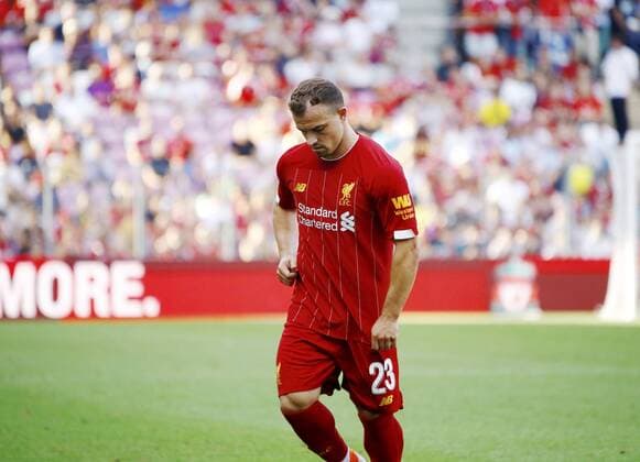 31 07 2019 Geneva Stade de Geneve Football Men Season 2019 2020 Test match Liverpool FC Olimpique Lion In picture Xherdan Shaqiri Liverpool FC Action Single picture c Manuel Geisser