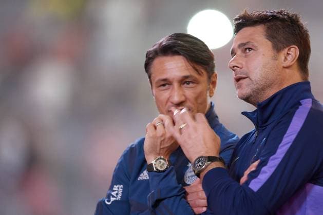 July 31, 2019, Munich, Germany: Niko Kovac of Bayern Munich and Mauricio Pochettino of Tottenham talking after the Audi cup 2019 final match between Tottenham Hotspur and Bayern Muenchen at Allianz Arena on July 31, 2019 in Munich, Germany. Tottenham Hotspur v Bayern Muenchen - Audi Cup 2019 Final  - ZUMAn230 20190731_zaa_n230_382 Copyright: xJosexBretonx