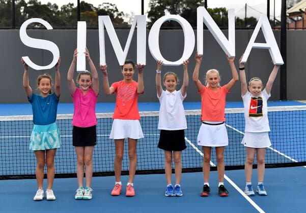 TENNIS ANNOUNCEMENT ADELAIDE, Children are seen holding a sign that refers to Tennis player Simona Halep at Memorial Drive Tennis Centre in Adelaide, Friday, August 2, 2019. Tennis South Australia is making a major announcement about Adelaide s new tennis tournament starting in 2020. ( NO ARCHIVING, EDITORIAL USE ONLY, NO USE IN BOOKS WITHOUT CONSENT ADELAIDE SA AUSTRALIA  Copyright: xDAVIDxMARIUZx 20190802001411543412