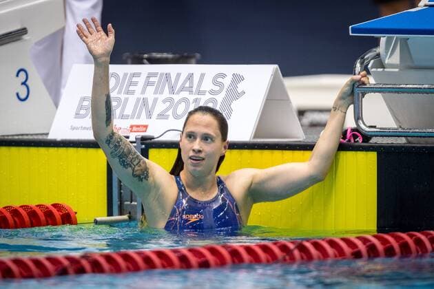 Bilder des Jahres 2019, Sport 08 August Sport Themen der Woche KW31 Sport Bilder des Tages Schwimmen Berlin 02.08..2019 Deutsche Meisterschaften DM Finals2019 400m Freistil Sarah Köhler (GER) *** Swimming Berlin 02 08 2019 German Championships DM Finals2019 400m Freestyle Sarah Köhler GER