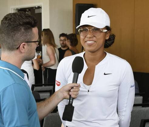 Tennis: Osaka ahead of 2019 Rogers Cup Naomi Osaka of Japan answers questions from the press after the 2019 Rogers Cup women s draw in Toronto, Canada, on Aug. 2, 2019. 