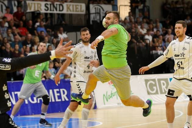 HANDBALL - Allstars vs Kiel, test match GRAZ,AUSTRIA,03.AUG.19 - HANDBALL - Styrian Allstars vs THW Kiel, test match. Image shows Christian Hallmann (Allstars). GEPAxpictures xChristianxWalgram