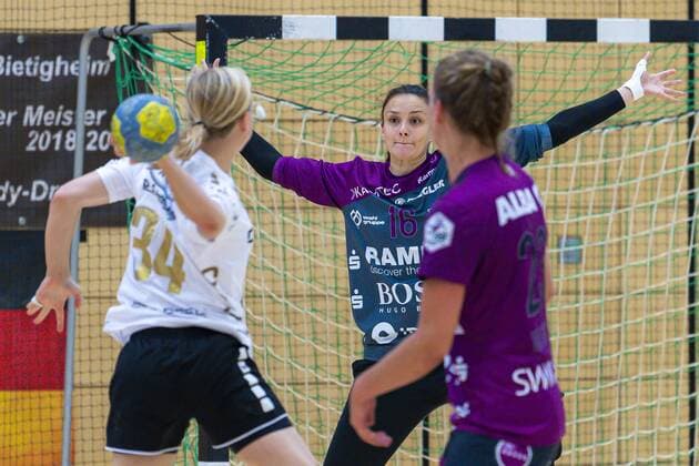 Wittlich, Germany 02 August 2019 Tournament Handball Cup 2019 TuS Metzingen vs SG BBM Bietigheim Kim Braun Bietigheim , Nicole Roth Metzingen Wittlich Eventum Rheinland Pfalz Germany