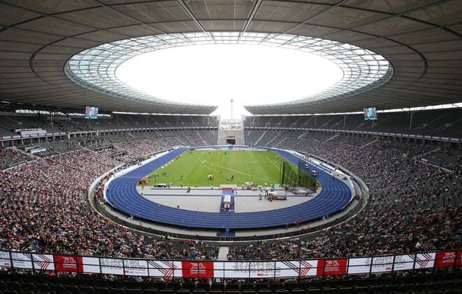 Bilder des Jahres 2019, Sport 08 August Sport Themen der Woche KW31 Sport Bilder des Tages GER, FINAL 10 - 2019 Berlin, Familiensportfest 03.08.2019, Berlin, Berlin, GER, FINAL 10 - 2019 Berlin, Familiensportfest, im Bild Olympiastadion Innenansicht *** GER, FINAL 10 2019 Berlin, Family Sports Festival 03 08 2019, Berlin, Berlin, GER, FINAL 10 2019 Berlin, Family Sports Festival, in picture Olympic Stadium Interior View nordphotox xEngler nph00076