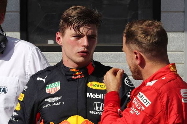 Photo4 LaPresse 04 08 2019 Budapest, Hungary Grand Prix Formula One Hungary 2019 In the pic: Max Verstappen (NED) Red Bull Racing RB15 and Sebastian Vettel (GER) Scuderia Ferrari SF90  Copyright: xPhoto4 LaPressex