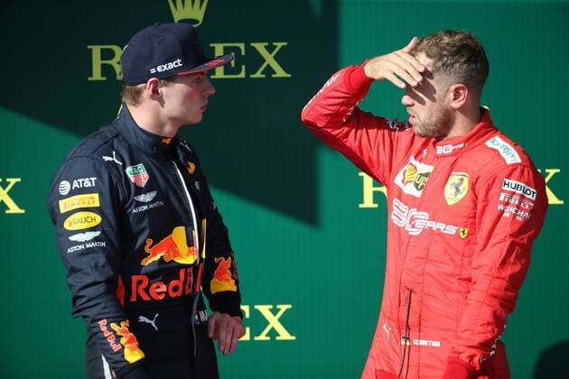 Photo4 LaPresse 04 08 2019 Budapest, Hungary Grand Prix Formula One Hungary 2019 In the pic: Max Verstappen (NED) Red Bull Racing RB15 and Sebastian Vettel (GER) Scuderia Ferrari SF90  Copyright: xPhoto4 LaPressex