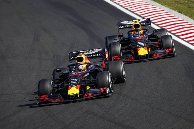 Motorsports: FIA Formula One World Championship, WM, Weltmeisterschaft 2019, Grand Prix of Hungary, 33 Max Verstappen (NLD, Aston Martin Red Bull Racing), 10 Pierre Gasly (FRA, Aston Martin Red Bull Racing), Budapest Hungary