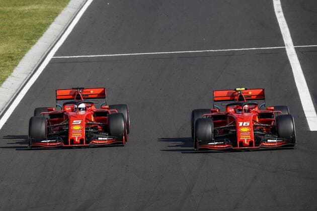 Motorsports: FIA Formula One World Championship, WM, Weltmeisterschaft 2019, Grand Prix of Hungary, 5 Sebastian Vettel (GER, Scuderia Ferrari Mission Winnow), 16 Charles Leclerc (MCO, Scuderia Ferrari Mission Winnow), Budapest Hungary