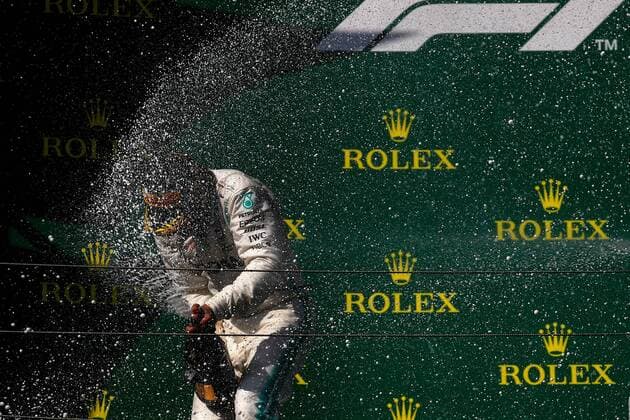 44 Lewis Hamilton Mercedes AMG Team celebrates victory F1. Hungarian GP, Budapest 2-4 August 2019 Budapest 04 08 2019 GP Hungary Formula 1 Championship 2019 Race Photo Federico Basile Insidefoto federicoxbasile