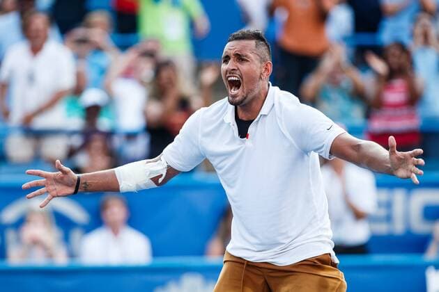Sport Bilder des Tages WASHINGTON D.C. , AUGUST 04: NICK KYRGIOS (AUS) during men s singles finals match of the 2019 Citi Open on August 4 ,2019 at Rock Creek Park Tennis Center in Washington D.C. (Photo by Chaz Niell Icon Sportswire) TENNIS: AUG 04 Citi Open Icon1908047147