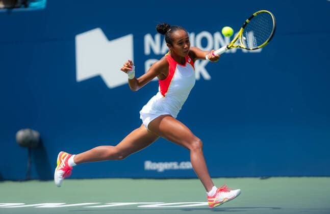 August 5, 2019, Toronto, CANADA: Leylah Annie Fernandez of Canada in action during the first round at the 2019 Rogers Cup WTA, Tennis Damen Premier Tennis 5 Tournament against Marie Bouzkova of the Czech Republic Rogers Cup 2019, Tennis, Toronto, Canada, Aug 5 - ZUMAa181 20190805_zaa_a181_011 Copyright: xAFP7x