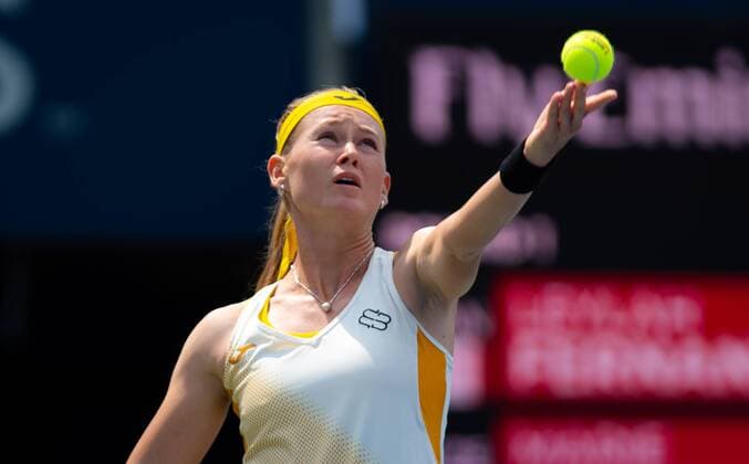 August 5, 2019, Toronto, CANADA: Marie Bouzkova of the Czech Republic in action during the first round at the 2019 Rogers Cup WTA, Tennis Damen Premier Tennis 5 Tournament against Leylah Annie Fernandez of Canada Rogers Cup 2019, Tennis, Toronto, Canada, Aug 5 - ZUMAa181 20190805_zaa_a181_010 Copyright: xAFP7x