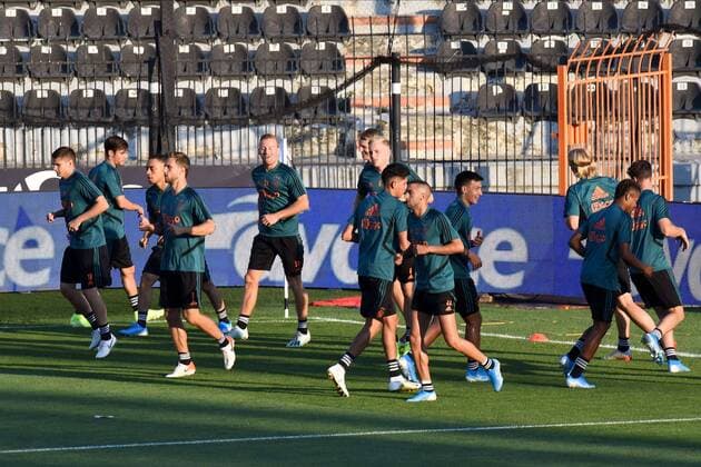THESSALONIKI, 05-08-2019, Pre game Paok - Ajax. Champions League pre season 2019 2020. Ajax players during training. Ajax in Thessaloniki x4051033x Copyright: