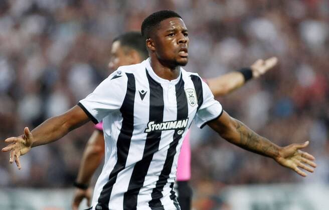 THESSALONIKI , 06-08-2019 , Stadio Toumba , Champions League third qualifying round season 2019-2020 , Chuba Akpom during the game PAOK - Ajax 2-2 PAOK - Ajax  x4058945x Copyright: